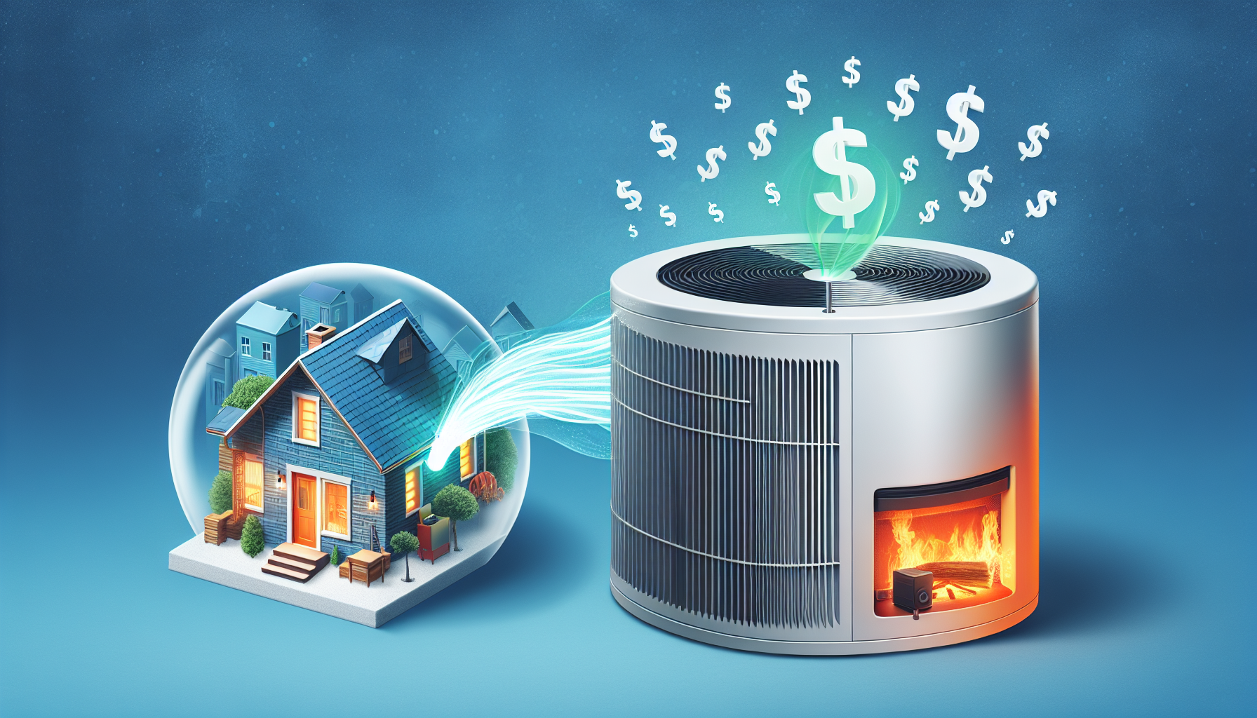 Illustration of energy efficiency in heat pumps